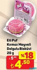 ETİ PUF KIRMIZI MEYVELİ DOLGULU BİSKÜVİ 20 G fiyat ve kampanya bilgisi